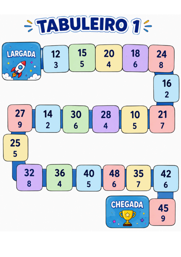 Tabuleiro 1 do jogo Operação Certeira