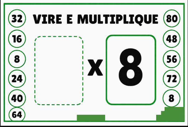 Vire e Multiplique tabuada do 8